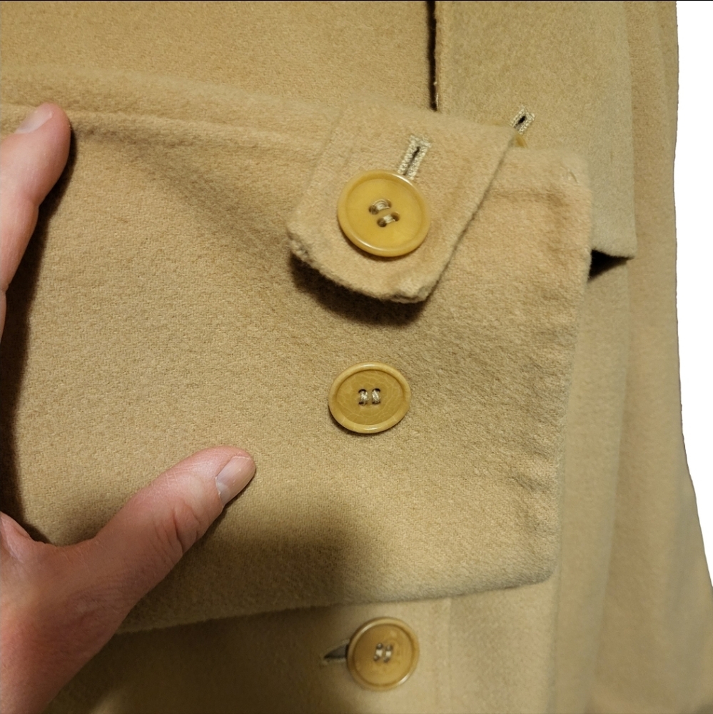 Talbots tan waistcoat, collar, and a military-inspired design, size 10. - Picture 7 of 15